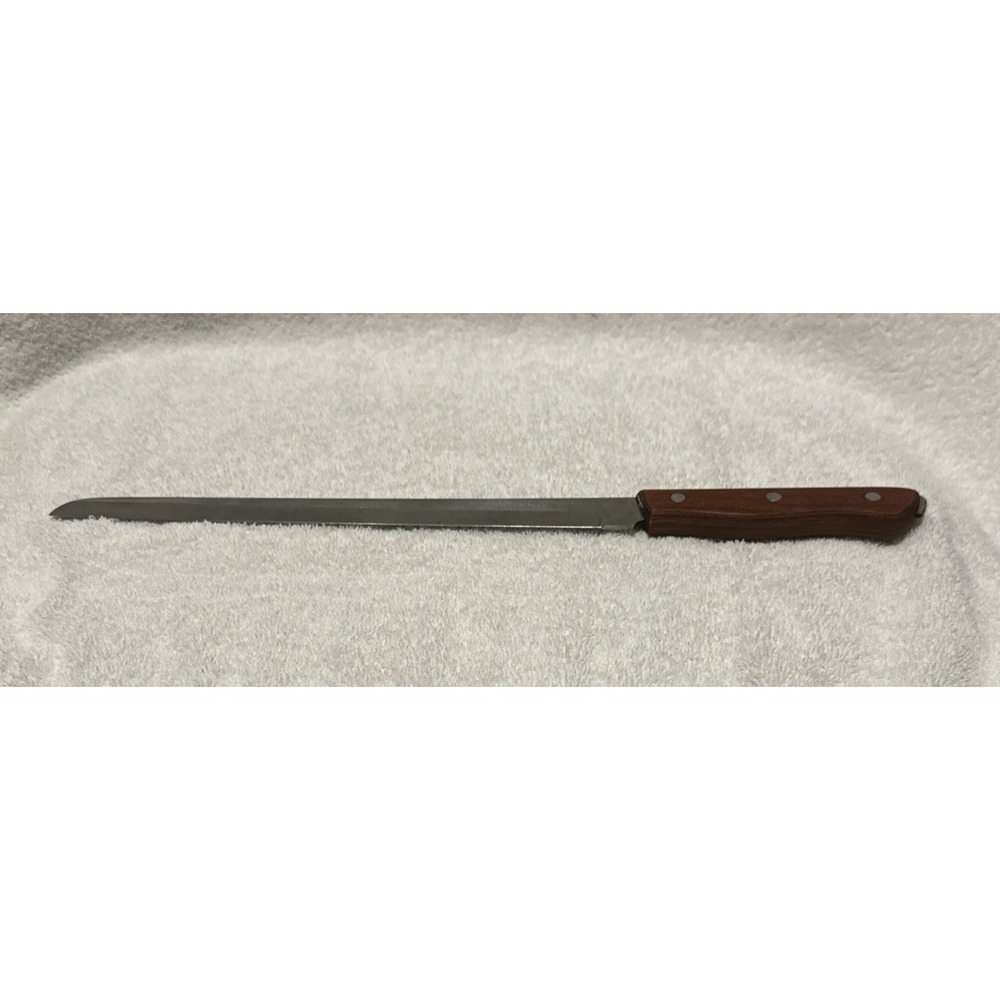 MAXAM STEEL Kitchen Knife 10.5" Blade 4.75" Wood Handle Japan Vintage‎